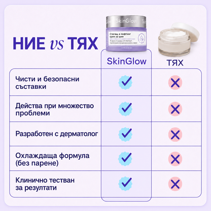 SkinGlow - Крем за стягане и повдигане на шията